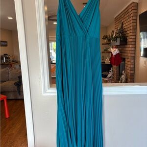 Chic Teal Sleeveless Maxi Dress